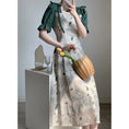 Load image into Gallery viewer, [LAWO Series] ★Chinese-style dress★ Switching, improves your temperament, floral print dress, slimming, S, M, L, XL
