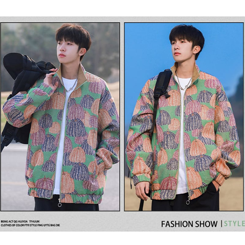 [NANSHI Series]★Jacket★ 3color Outer Print Unisex Men's Pumpkin Pumpkin Pattern Aya