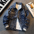 Load image into Gallery viewer, [HPCP Series] ★Jacket★ 2color outerwear unisex men's ethnic style black blue paisley pattern
