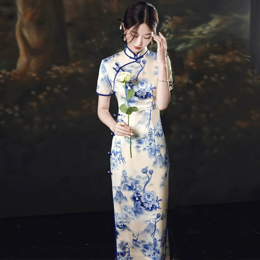 [HONGSHE Series] ★Chinese Dress★ Chinese-style dress, dyed series, improves your temperament, elegant