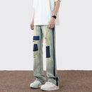 [BIGEMAN Series] ★Denim pants★ 2 colors Pants Bottoms Unisex Men's Distressed Fashion Black Blue