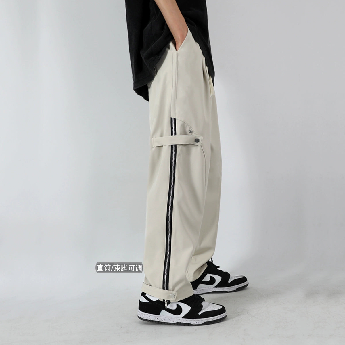 [FUYI Series] ★Casual pants★ 3 colors Bottoms Shorts Unisex Men's Black Apricot Brown