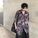 [YANDAN Series] ★Shirt★ 2 colors Tops Short sleeve shirt Summer clothes Unisex Men's Floral Retro Purple Brown