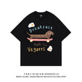 Gallery viewerに画像を読み込む, 【逃離地球シリーズ】★Tシャツ★ 2color トップス 半袖Tシャツ 夏服 男女兼用 メンズ 犬 犬柄 ブラック ライトグレー
