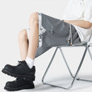 [BIGEMAN Series] ★Shorts★ Chinese-style pants, 2 colors, bottoms, short pants, unisex, men's, fake layered, black, gray