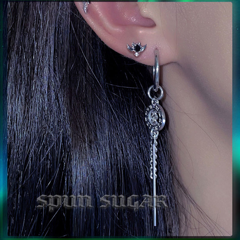 [Drejew Series] ★Chinese-style earrings★ Pair of earrings or earrings, fan, sense, fringe, unique