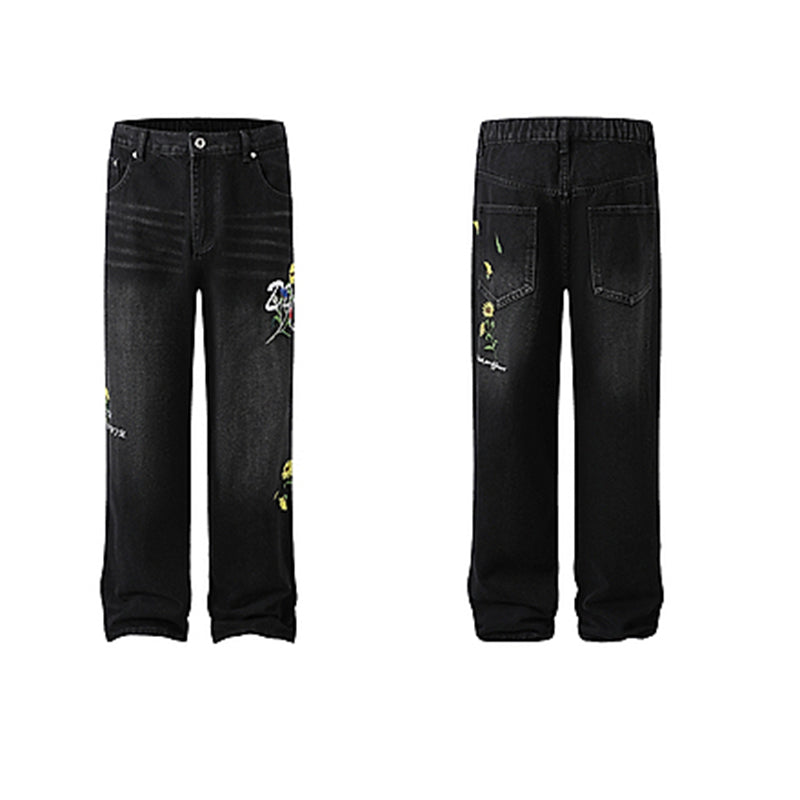 [HANMOYAN Series] ★Denim pants★ Pants Bottoms Butterfly Unique Women's Cute Easy to match