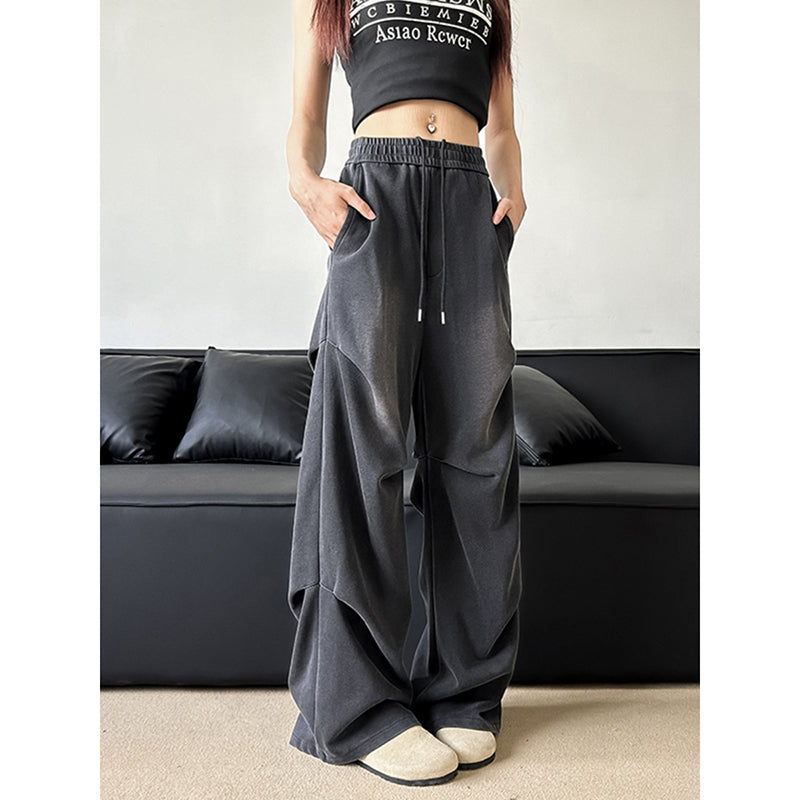 [PPG Series] ★Chinese-style pants★ 2 colors Bamboo Casual pants Trousers Bottoms Unisex Men's Large size Cool Thin Summer clothes Black Gray