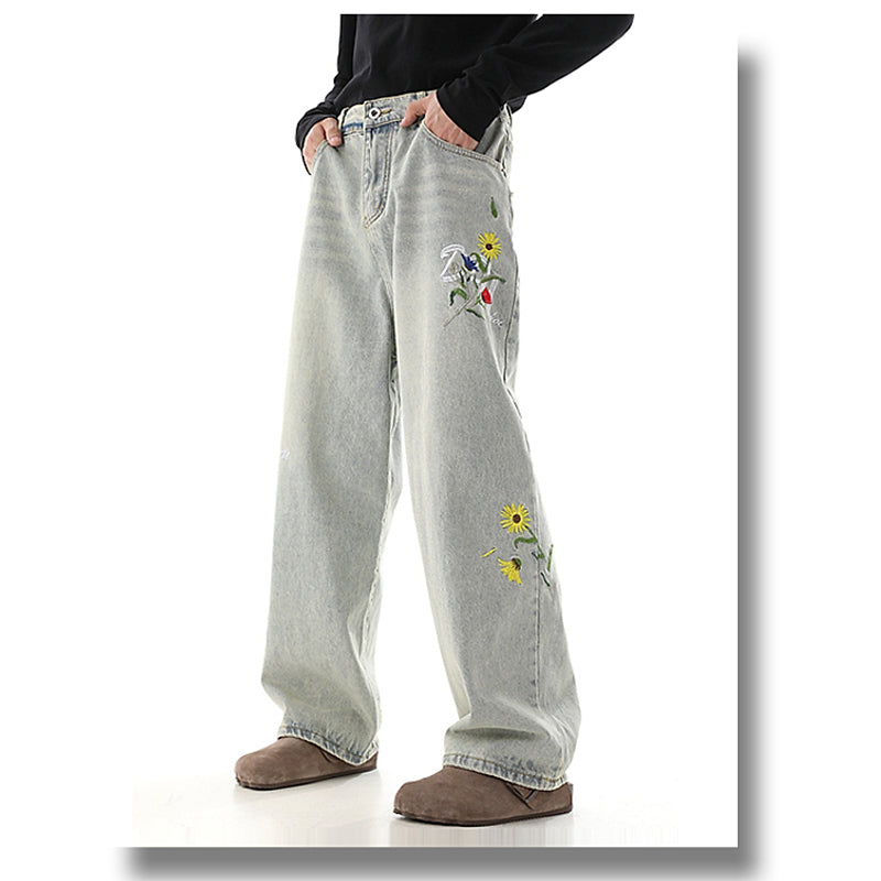 [HANMOYAN Series] ★Denim pants★ Pants Bottoms Butterfly Unique Women's Cute Easy to match