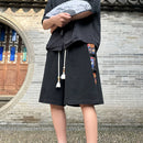 [BIGEMAN Series] ★Shorts★ Chinese-style pants, 2 colors, bottoms, short pants, cotton linen, unisex, men's, switching