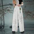 Load image into Gallery viewer, [Kokaisha---Butterfly Gin Series] Chinese-style trousers, bottoms, gaucho pants, original, slimming, switching, floral pattern
