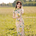 Load image into Gallery viewer, [HLQ Series] ★Chinese Dress★ Chinese-style dress, floral pattern, birthday present, cute, coming-of-age ceremony
