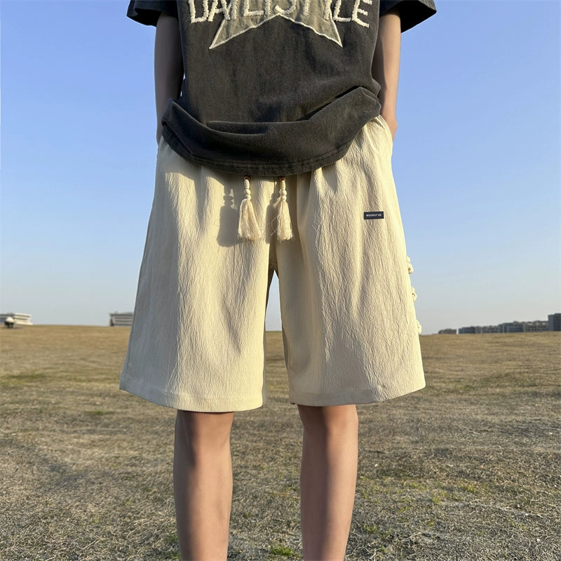 [LPZ Series] ★Shorts★ Chinese-style pants 3 colors Bottoms Shorts Unisex Men's Chinese buttons Green Black