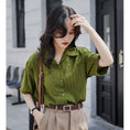 Load image into Gallery viewer, [XIAOQINGXIN Series] ★Shirt★ Tops, short sleeves, women's, V-neck, green, for dates and work
