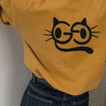 Gallery viewerに画像を読み込む, 【SSHDJRシリーズ】★Tシャツ★ トップス 半袖 レディース 猫 ねこ ネコ カートゥーン イエロー
