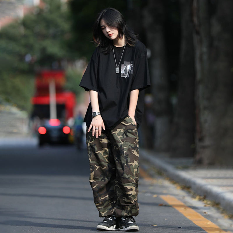 [NCLLW Series] ★Casual pants★ Bottoms, trousers, unisex, men's, camouflage pattern, easy to match