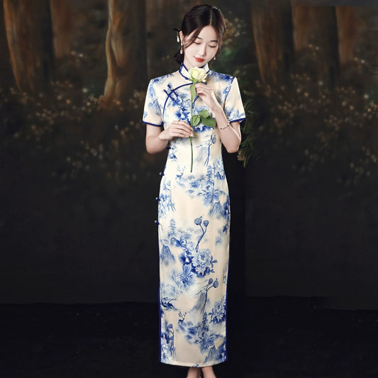 [HONGSHE Series] ★Chinese Dress★ Chinese-style dress, dyed series, improves your temperament, elegant