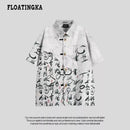 [FLOATINGKA series] ★Chinese style tops★ 2 colors Tops Short sleeve summer clothes Unisex Men's Letters