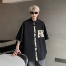 [XGY series] ★Chinese style tops★ 2 colors Shirts Short sleeve shirts Unisex Men's Large sizes Switching