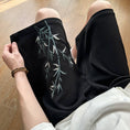 Load image into Gallery viewer, [BIGEMAN Series] ★Chinese-style pants★ 2 colors Embroidered bamboo shorts Bottoms Short pants Unisex Men's Black White
