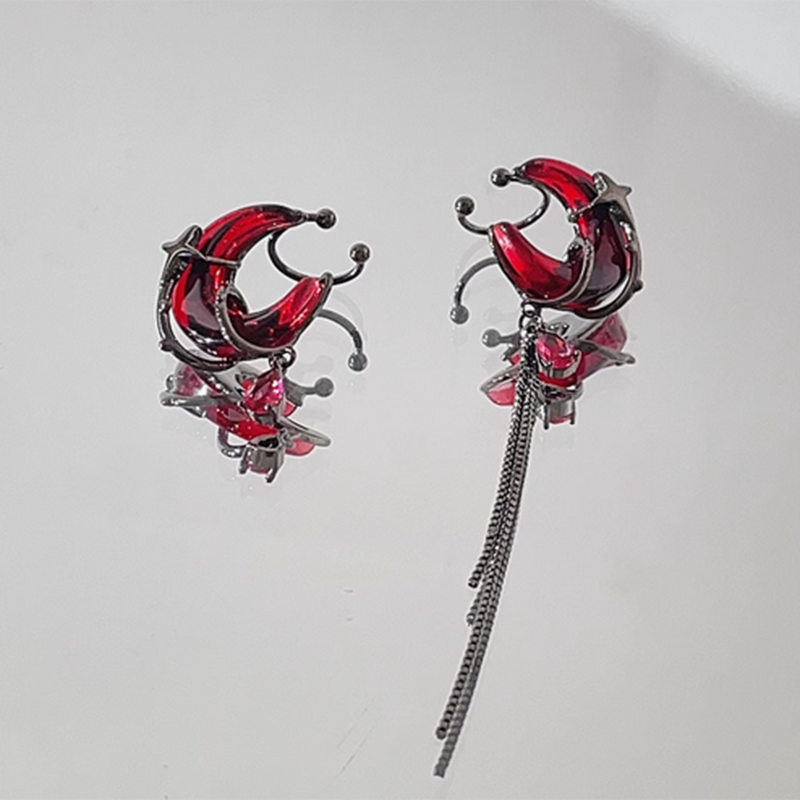 [Drejew Series] ★Chinese-style earrings★ Pair of earrings or earrings, fan, sense, fringe, unique