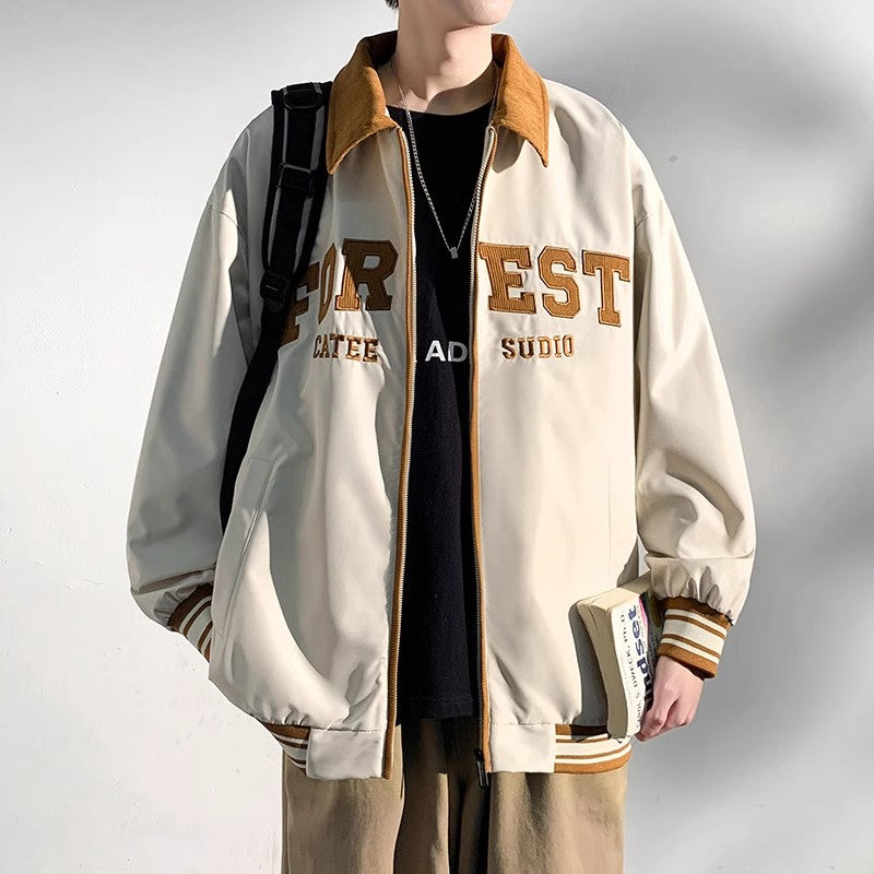 [DFBL Series]★Jacket★ 4color Outerwear Unisex Men's Color Scheme Alphabet Casual