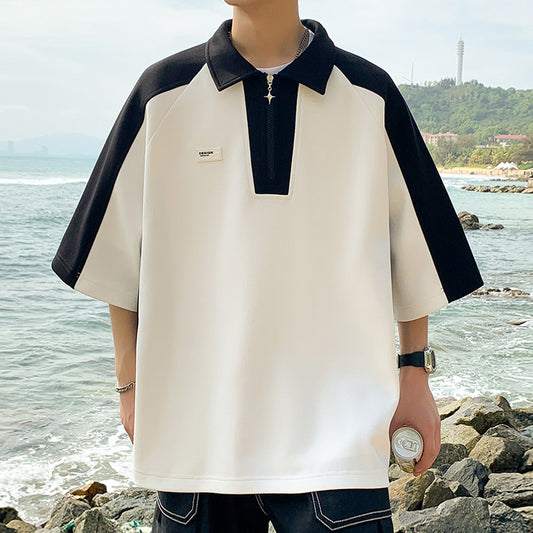 [BIGEMAN Series] ★China style tops★ 2color shirt, bamboo pattern, bamboo, short sleeves, unisex, men's, large size, black white