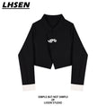 Load image into Gallery viewer, [LHSEN Series] ★Outer★ Jacket Simple Easy to match with design Black Black
