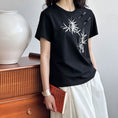 Load image into Gallery viewer, [Tachibana Series] ★China Style T-shirt★ 2color Tops Bamboo Embroidery Women's Chinese Clothing Improves Temperament Cotton
