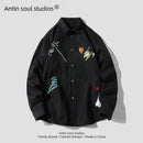 [Antin soul series]★Shirt★ 2color tops unisex men's graffiti black white large size