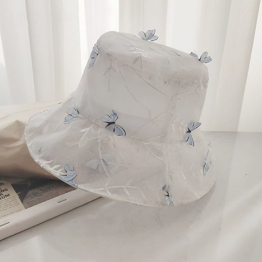 [WXF Series] ★Hat★ Accessory Hat Denim Spring/Summer Easy to match Blue Butterfly Unique Stylish