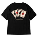 [MOYAN Series]★T-shirt★ 8color Tops Playing Cards Unisex Men's Large Size Cotton Black White Green Red Gray