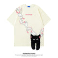 Gallery viewerに画像を読み込む, 【Feel lonelyシリーズ】★Tシャツ★ 3color 半袖 コットン 男女兼用 メンズ 猫 ねこ ネコ コットン カップル服
