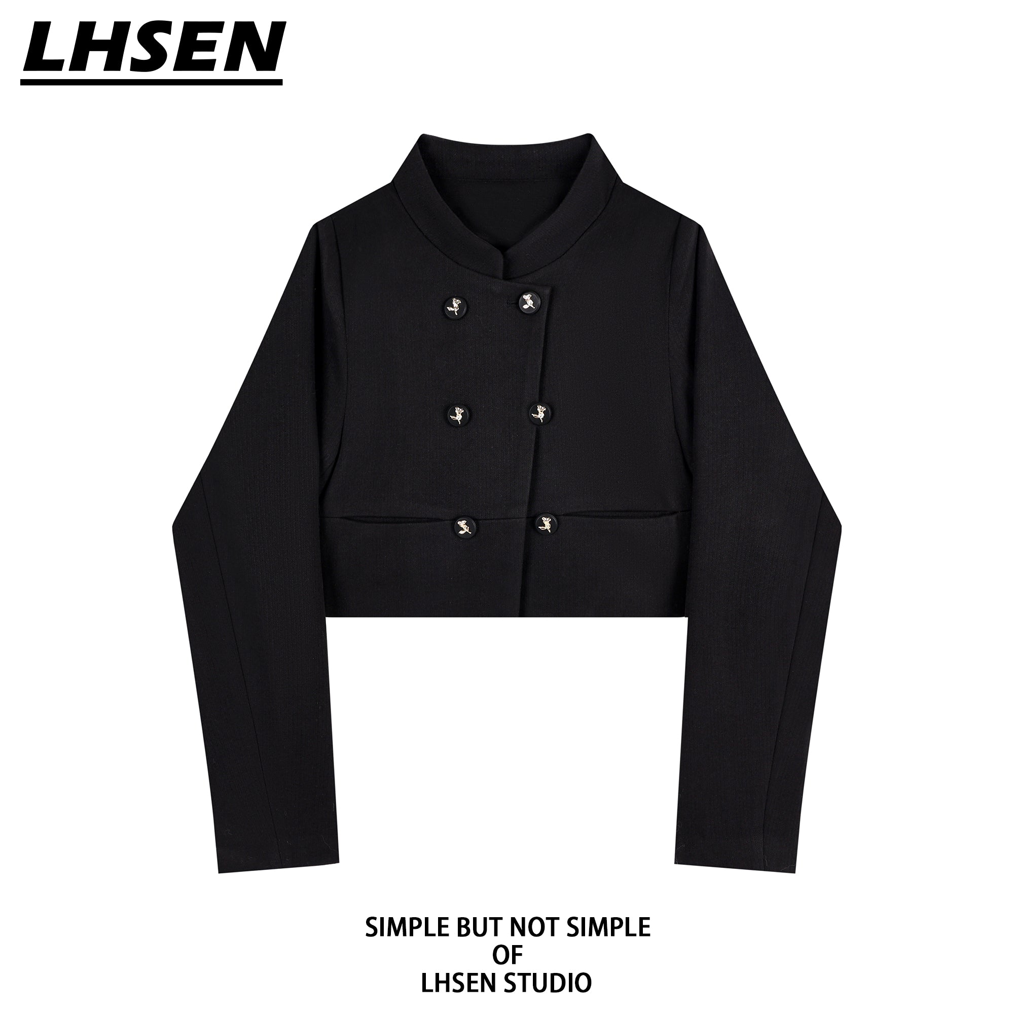 [LHSEN Series] ★Outer★ Stand neck Easy to match with design Black Black Improves temperament