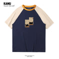 Gallery viewerに画像を読み込む, 【KAMUシリーズ】★Tシャツ★ 4color トップス コットン 半袖 猫 ねこ ネコ 男女兼用 メンズ 配色 可愛い
