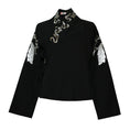 Load image into Gallery viewer, [Viscount Autumn Color --- Crane Bone Series] ★China style tops★ 2color shirt long sleeve shirt ladies V neck embroidery Hanfu tops
