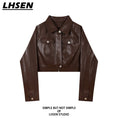 Load image into Gallery viewer, [LHSEN series]★Outer★ 2color jacket PU black coffee color black coffee color
