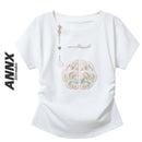 [ANNX Series]★China Style T-shirt★ 2color Tops Women's Chinese Clothing Improves Temperament Embroidery Chinese Button