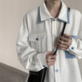 Load image into Gallery viewer, [Takashi Series]★Shirt★ 3color Tops Unisex Men's Fake Layered Blue Black White Casual
