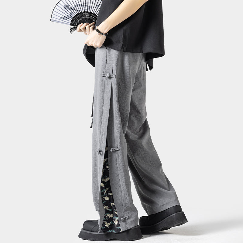 [BIGEMAN Series]★China style pants★ 2color casual pants pants bottoms unisex men's large size black gray crane