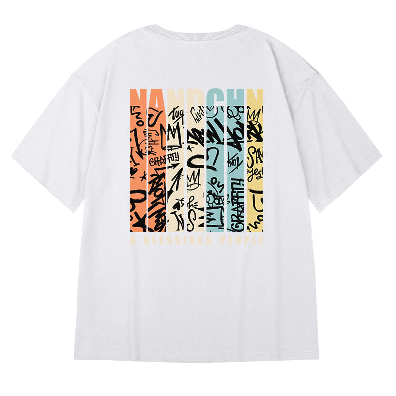 [MOYAN Series]★T-shirt★ 2color Tops Short Sleeve Unisex Men's Large Size Cotton Black White Loose