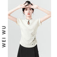 Gallery viewerに画像を読み込む, 【WEIWUシリーズ】★チャイナ風トップス★ 2color 半袖 Tシャツ レディース 合わせやすい 着痩せ 可愛い
