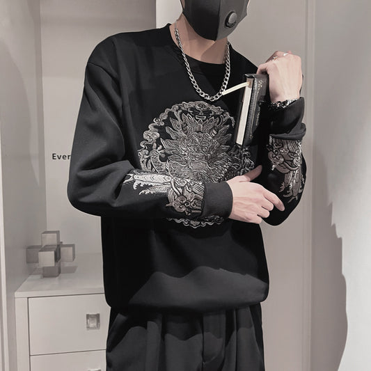 [GLYF Series] ★China style tops★ 2color embroidery sweatshirt unisex men's unique cool