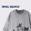 Gallery viewerに画像を読み込む, 【TRAVEL ISSUANCEシリーズ】★Tシャツ★ 2color トップス 半袖 男女兼用 メンズ 猫 ネコ ねこ レトロ カジュアル
