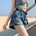 Load image into Gallery viewer, [Flower Series] ★Shorts★ Shorts Pants Denim 2color Easy to match Summer SML Blue Black
