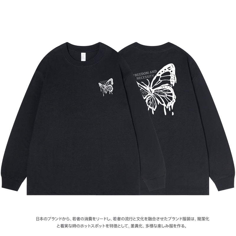 [MOYAN Series] ★Tops★ 5color Sweatshirt Unisex Men's Large Size Cotton Floral Pattern