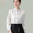 Load image into Gallery viewer, [AIIF Series]★Chinese Style Tops★ 2color Long Sleeve Shirt Chinese Clothes Easy to Match Shirt Black White
