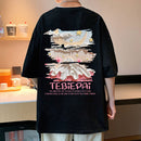 [TBP Series]★T-shirt★ 5color Tops Short Sleeve Unisex Men's Large Size Cotton Snowy Mountain Print