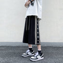 [LGH Series] ★Casual pants★ 2 colors, 7/8 length, shorts, short pants, trousers, bottoms, unisex, men's, large size, vertical stripes, star pattern