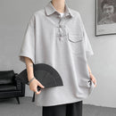 [BIGEMAN Series] ★China style tops★ 2color shirt, bamboo pattern, bamboo, short sleeves, unisex, men's, large size, black white